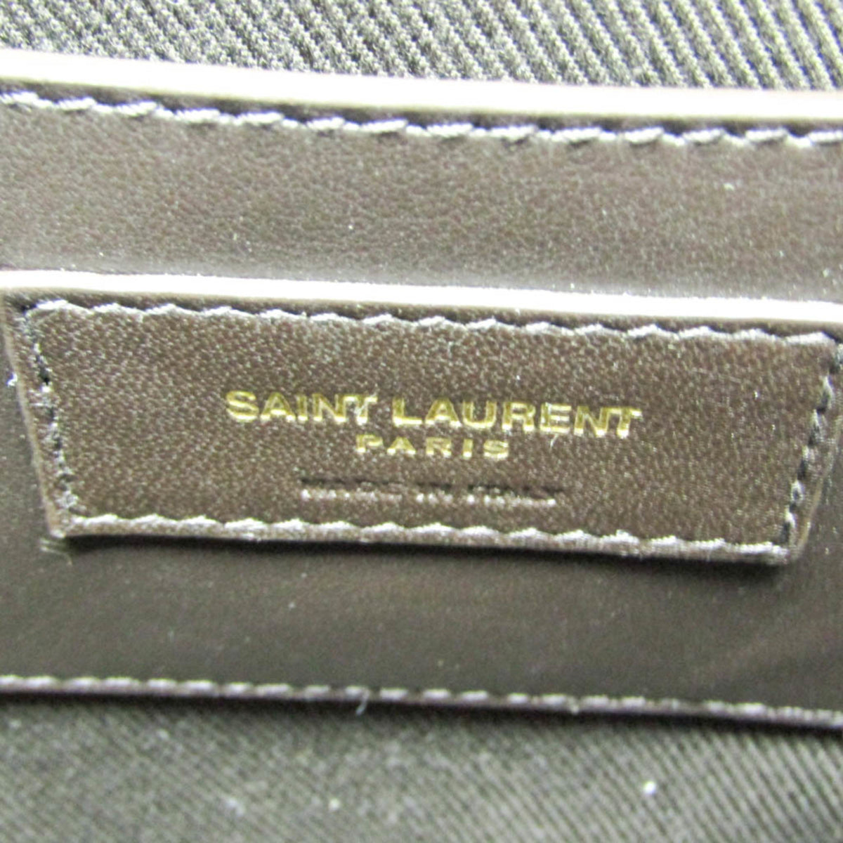 Saint Laurent Le Monogramme Coeur Monogram All Over Coated Canvas And Leather Brown Leather Clutche & Pouche Bag (Pre-Owned)