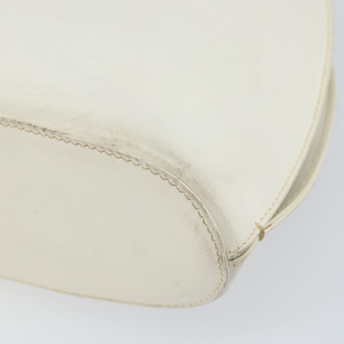 Gucci Vintage Leather White Leather Handbag (Pre-Owned)