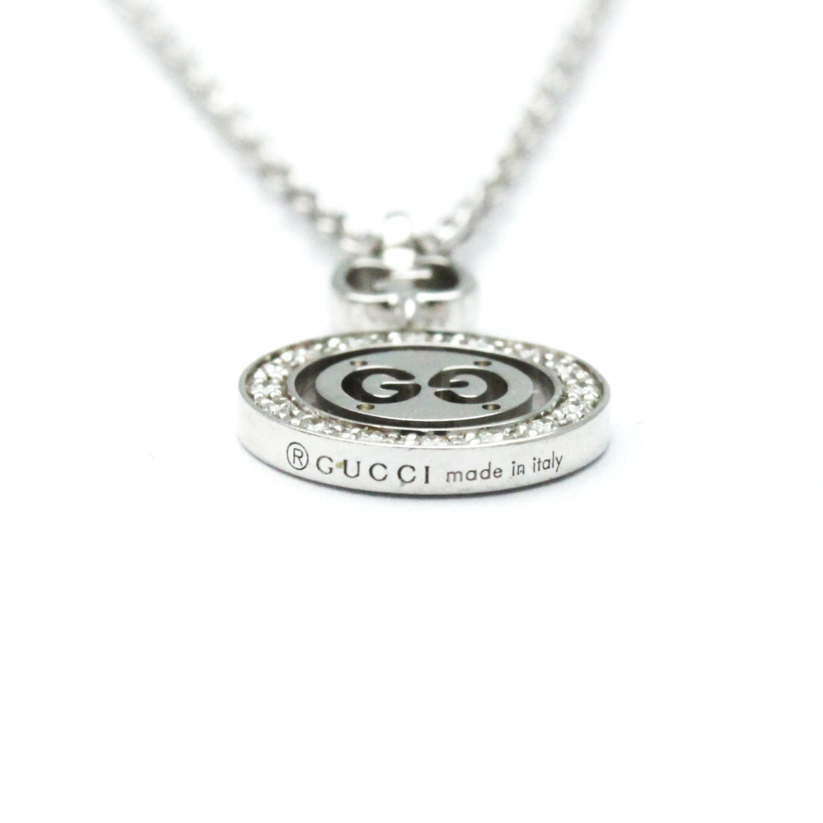 Gucci Icon Twirl 18K White Gold With Diamonds Silver White_Gold Necklace Jewelry (Pre-Owned)