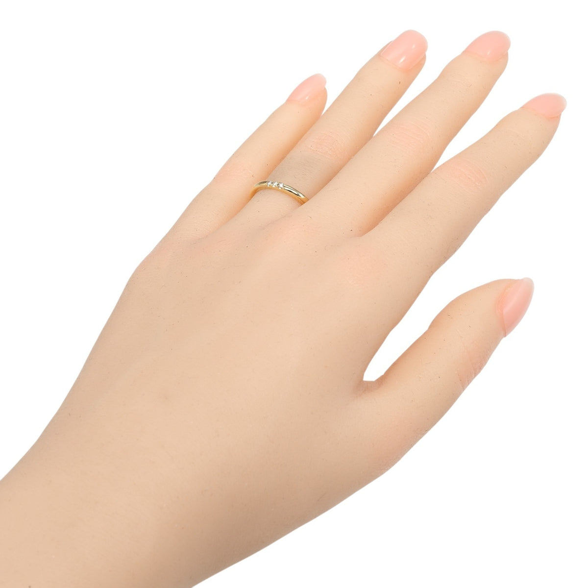 Tiffany & Co. Classic Wedding Band 3 Diamonds 18K Yellow Gold Gold Yellow_Gold Ring Jewelry (Pre-Owned)