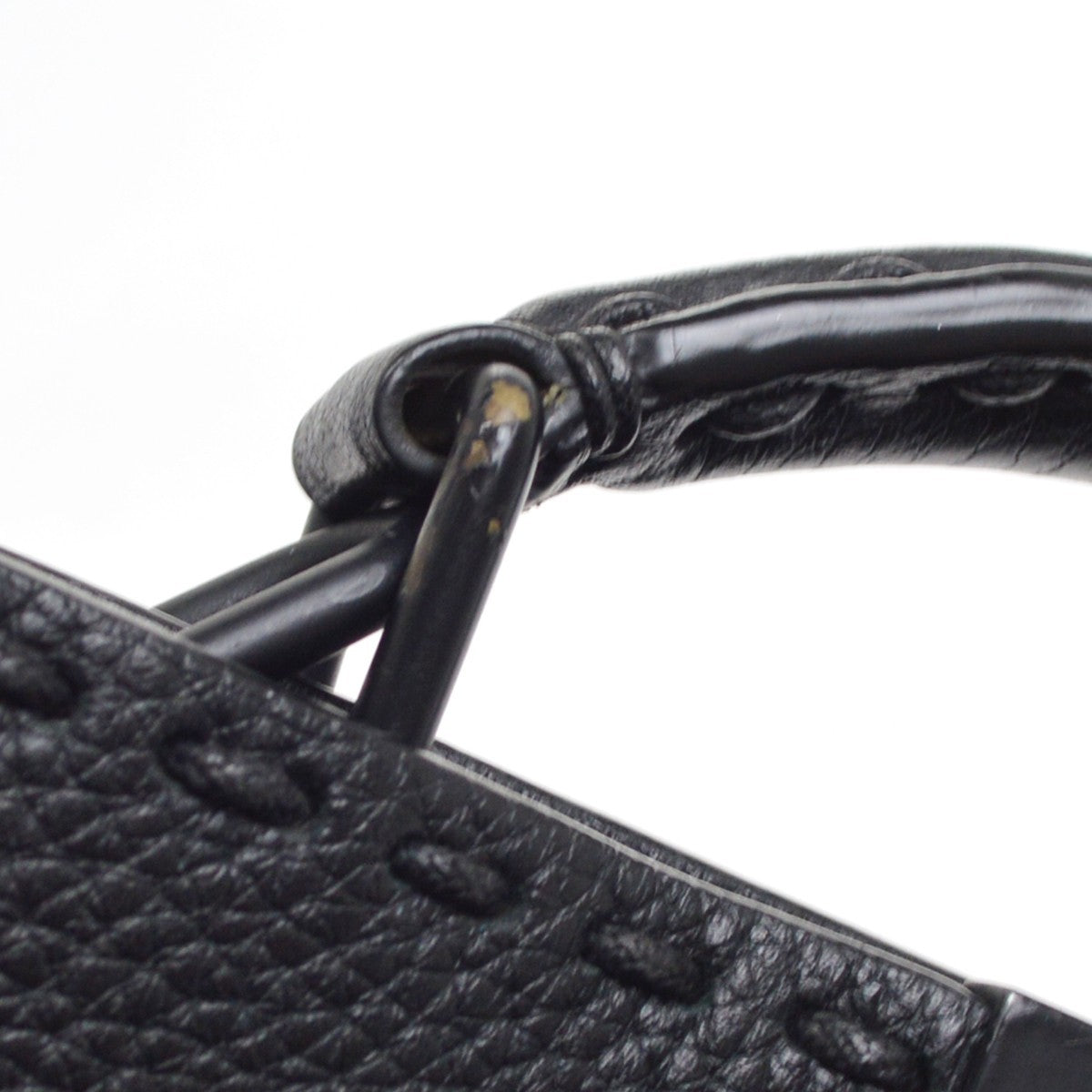 Fendi Selleria Peekaboo Iseeu Raffia With Leather Black Leather Handbag (Pre-Owned)