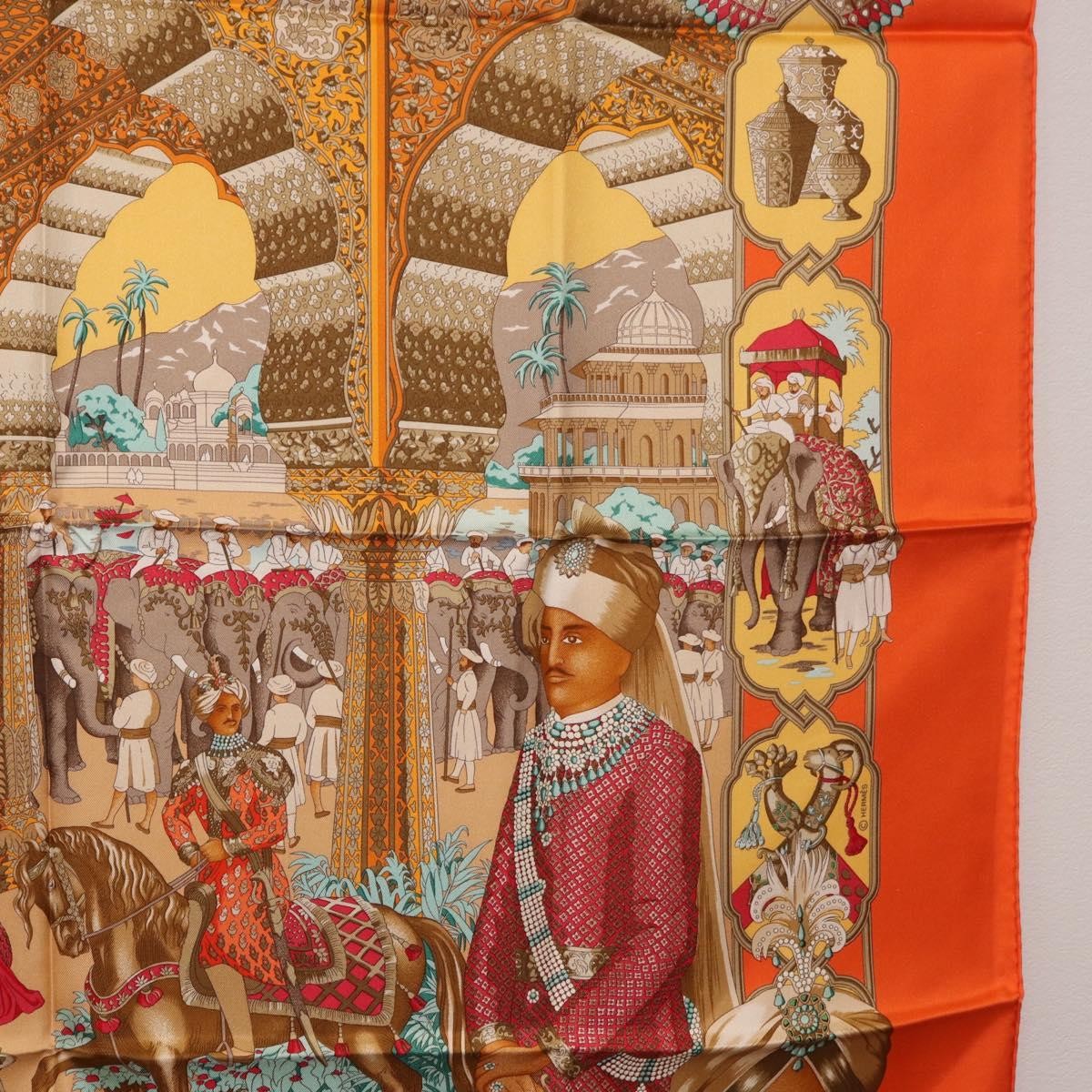 Hermes Carré 90 Silk Multicolor Orange Silk Scarve & Shawl Accessory (Pre-Owned)