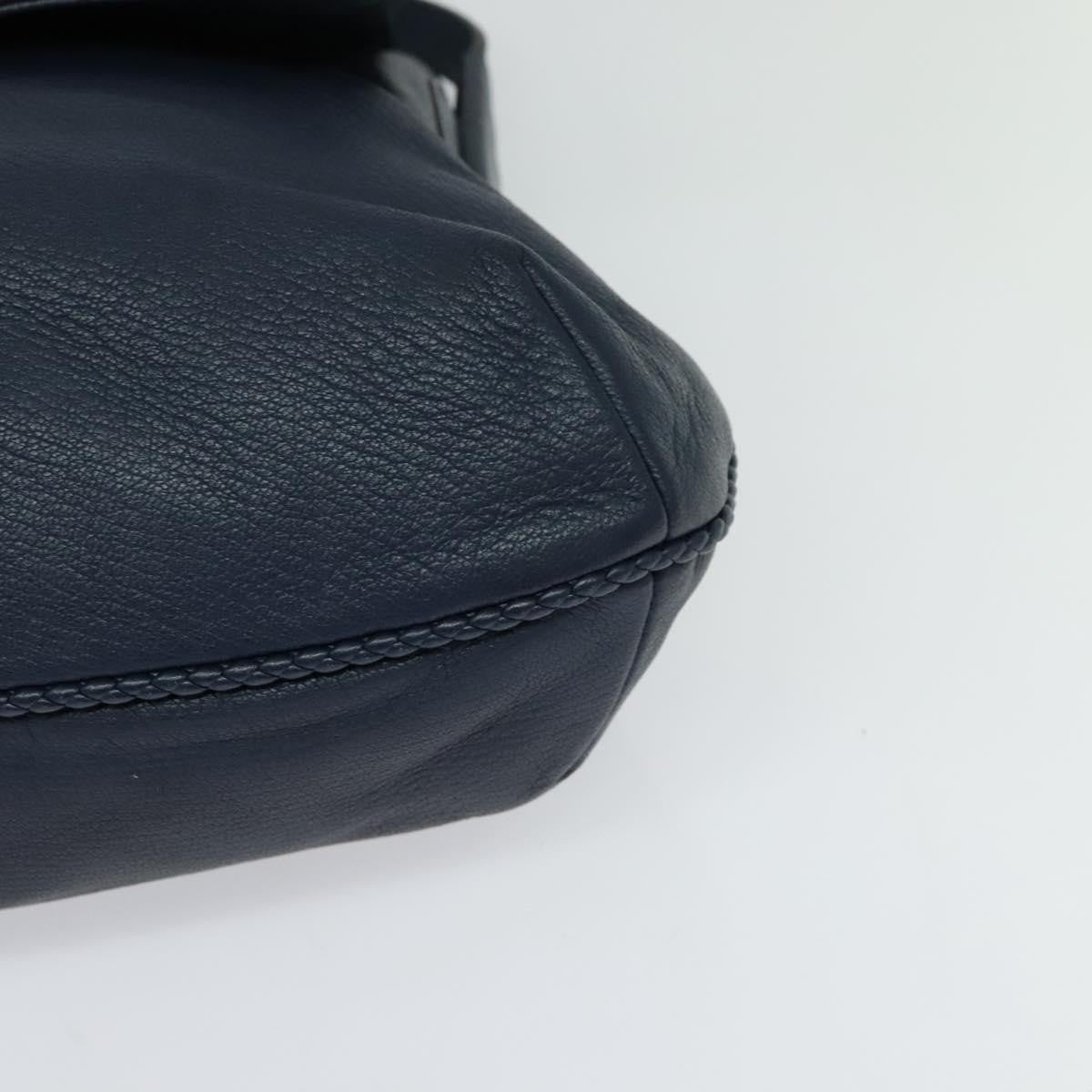 Gucci Hip Bamboo Flap Leather Blue Leather Handbag (Pre-Owned)