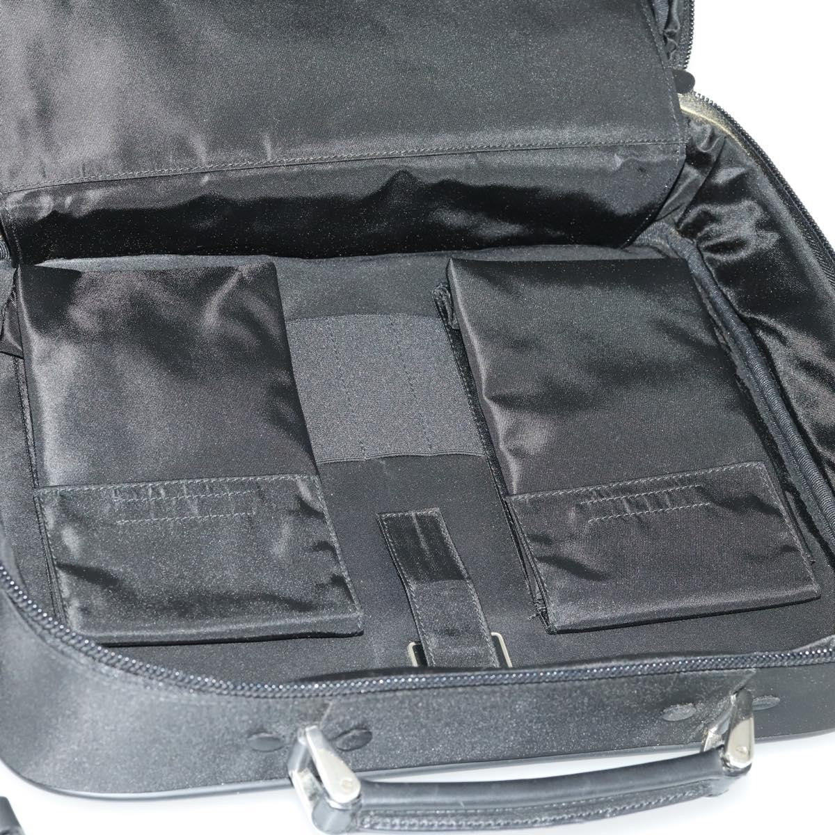 Prada Convertible Front Pocket Tessuto With Saffiano Leather Black Nylon Briefcase Bag (Pre-Owned)