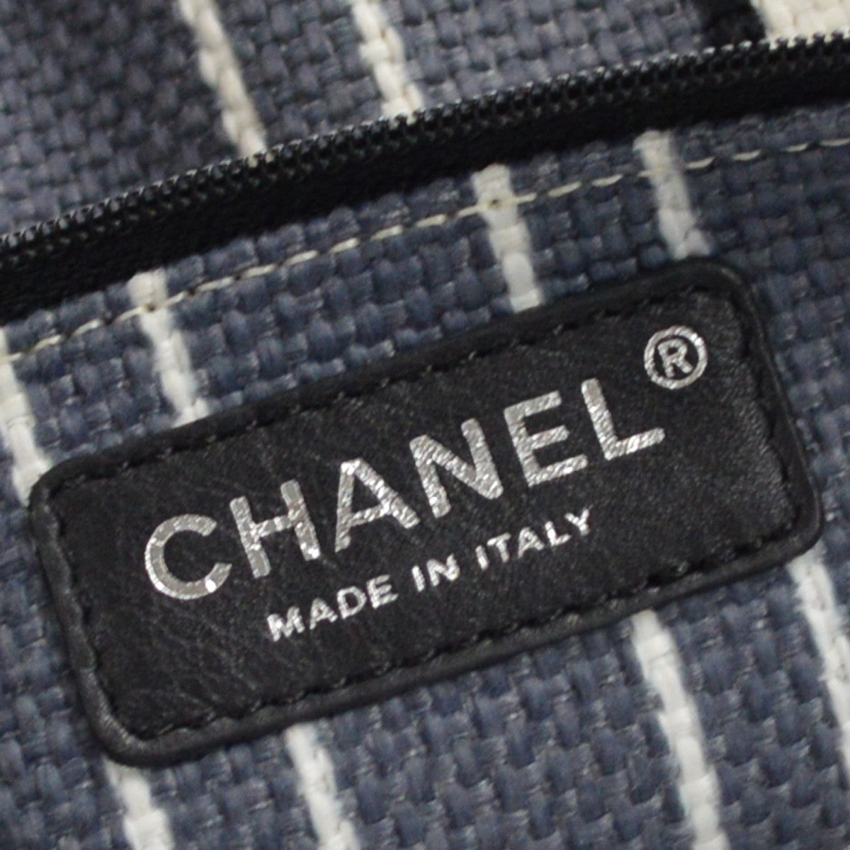 Chanel Vintage Pocket Striped Canvas Multicolour Canvas Tote Bag Bag (Pre-Owned)