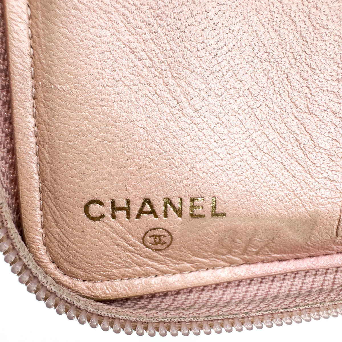 Chanel Boy Zip Around Quilted Patent Pink Patent_Leather Wallets Accessory (Pre-Owned)