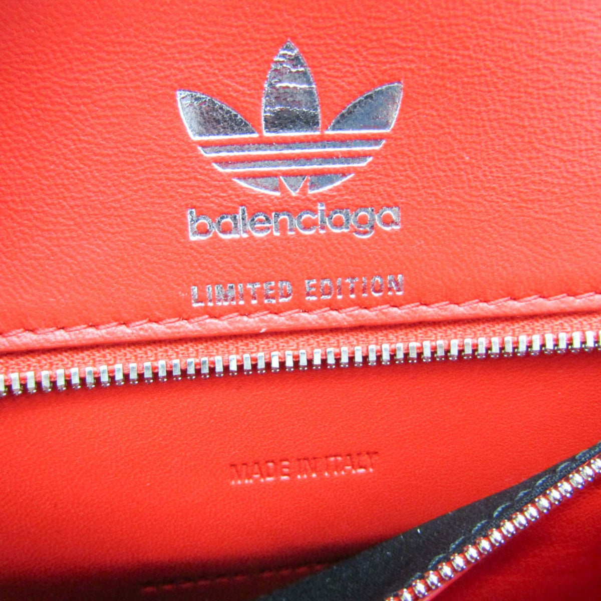Balenciaga X Adidas Hourglass Top Handle Leather Red Leather Handbag (Pre-Owned)