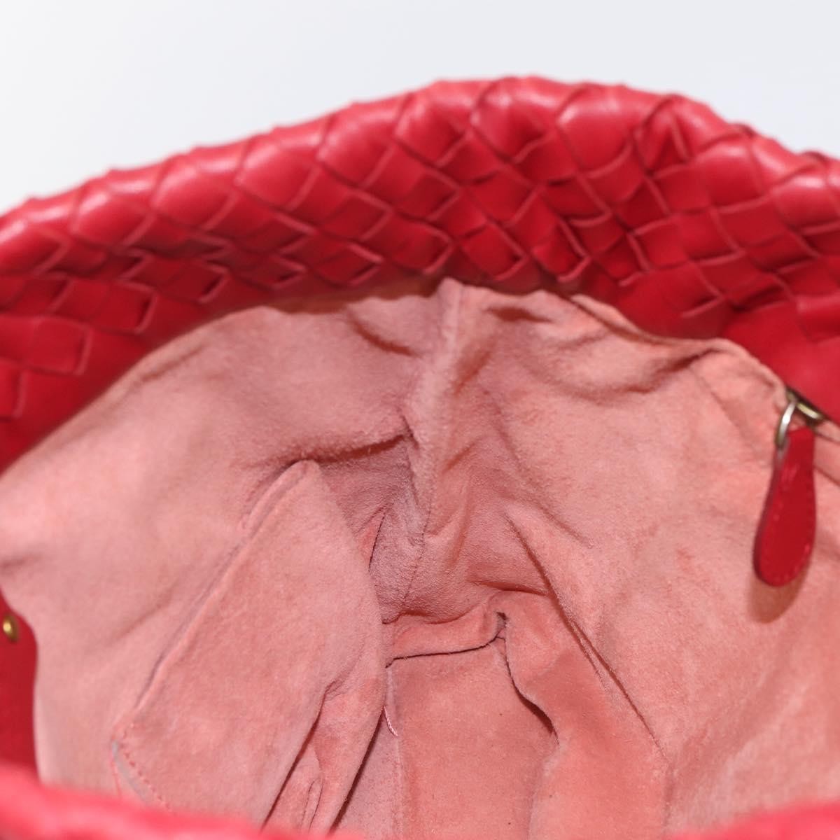 Bottega Veneta Belted Tote Intrecciato Nappa Red Leather Tote Bag Bag (Pre-Owned)