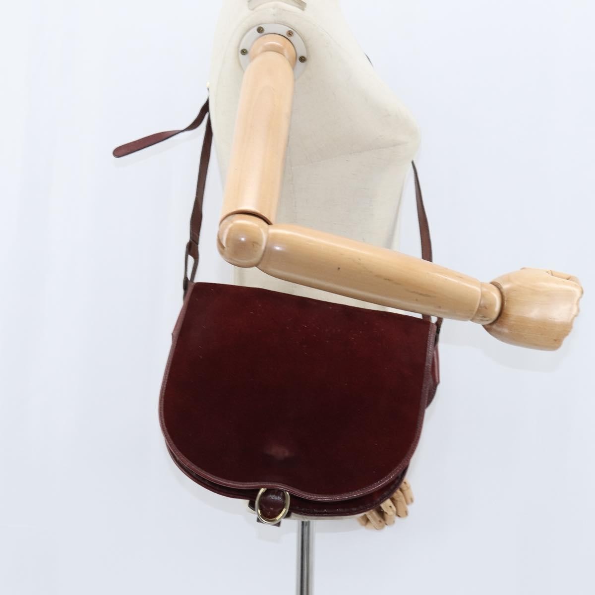 Balenciaga Shoulder Suede Burgundy Suede Shoulder Bag Bag (Pre-Owned)