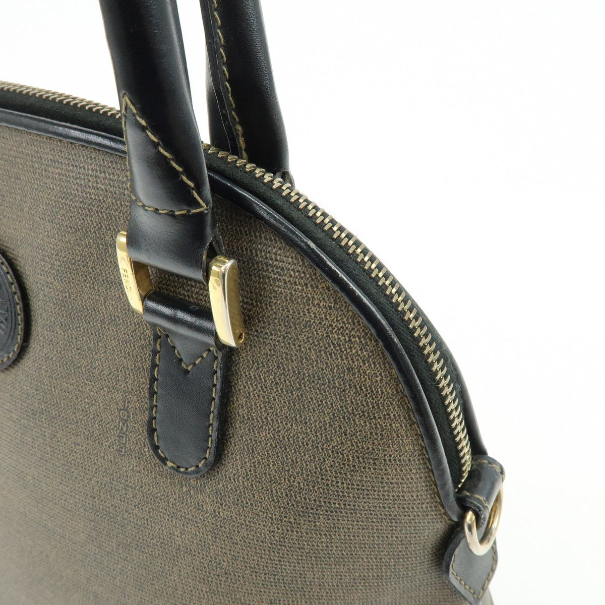 Fendi Vintage Dome Satchel Leather Brown Leather Handbag (Pre-Owned)