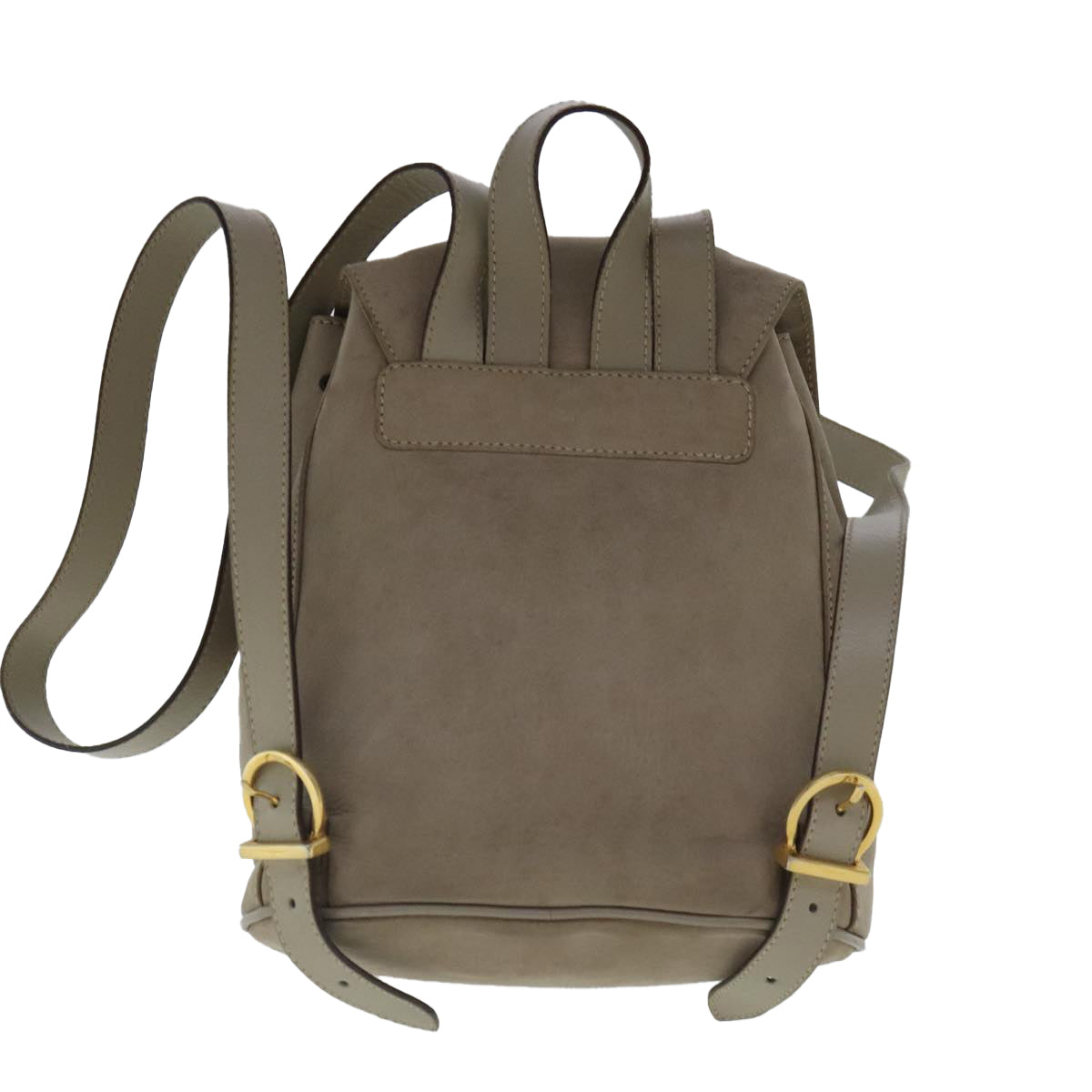 Salvatore Ferragamo Gancini Beige Suede Backpack Bag (Pre-Owned)