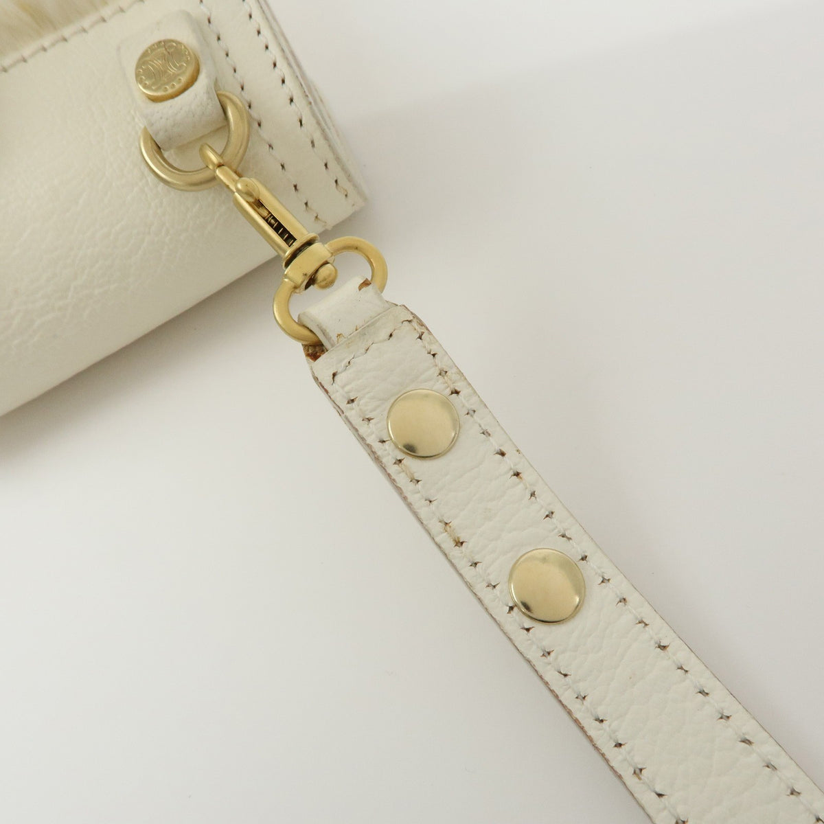 Celine Triomphe Leather Beige Leather Shoulder Bag Bag (Pre-Owned)