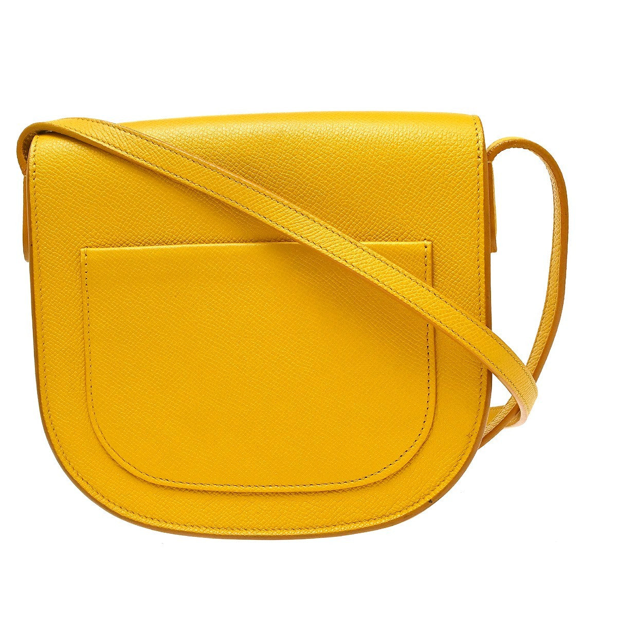 Celine Trotteur Grainy Leather Yellow Leather Crossbody Bag Bag (Pre-Owned)