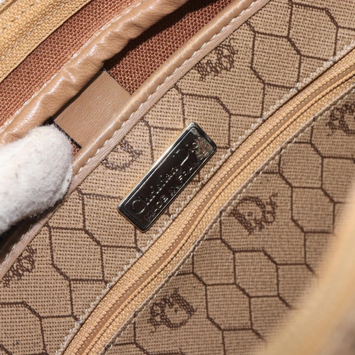 Christian Dior Vintage Honeycomb Canvas And Leather Beige Canvas Shoulder Bag Bag (Pre-Owned)