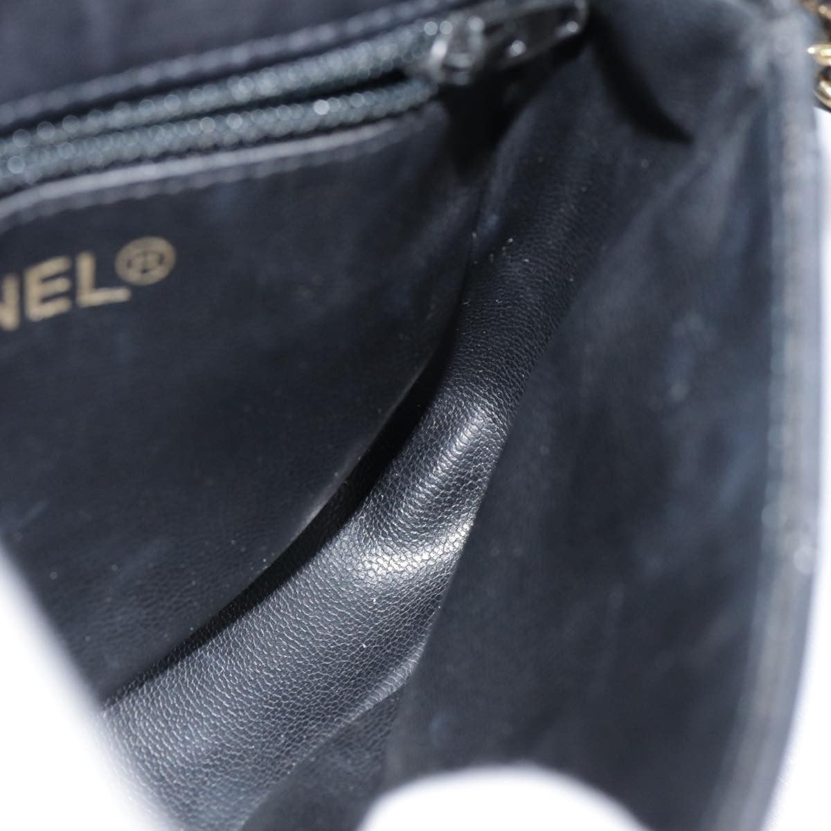 Chanel Vintage Flap Belt Quilted Leather Black Leather Clutche & Pouche Bag (Pre-Owned)