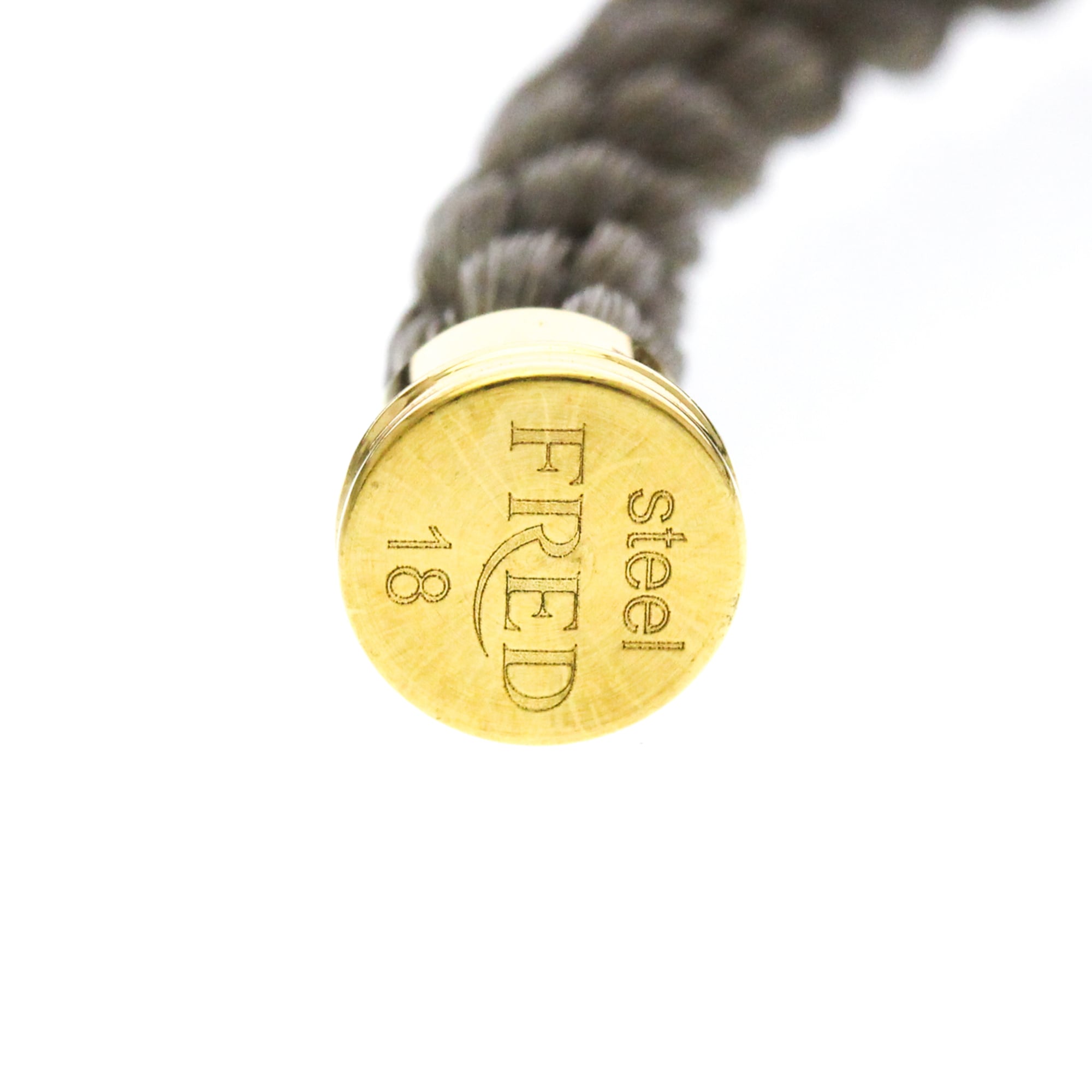 Fred Paris Force 10 Woven Cord And Stainless Steel With 18K Yellow Gold Gold Yellow_Gold Bracelet Jewelry (Pre-Owned)