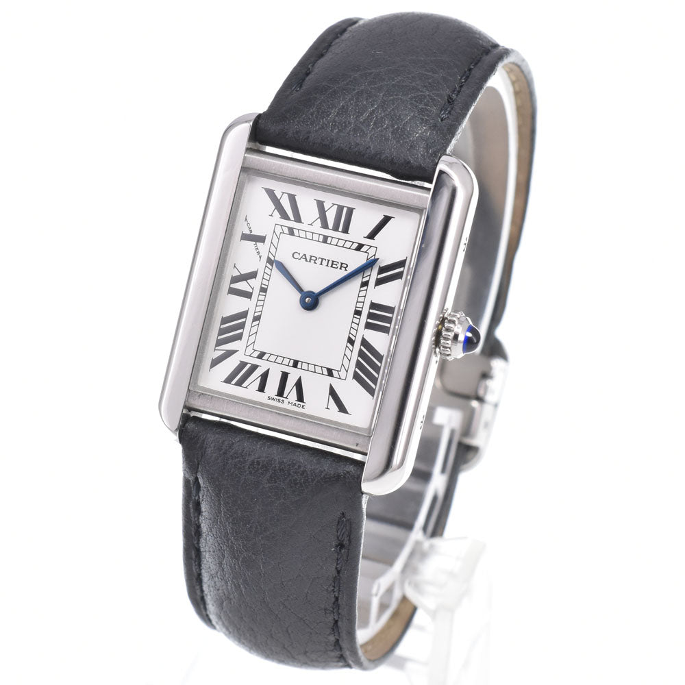 Cartier Must De Cartier Tank Quartz Stainless Steel And Leather Watch (Pre-Owned)