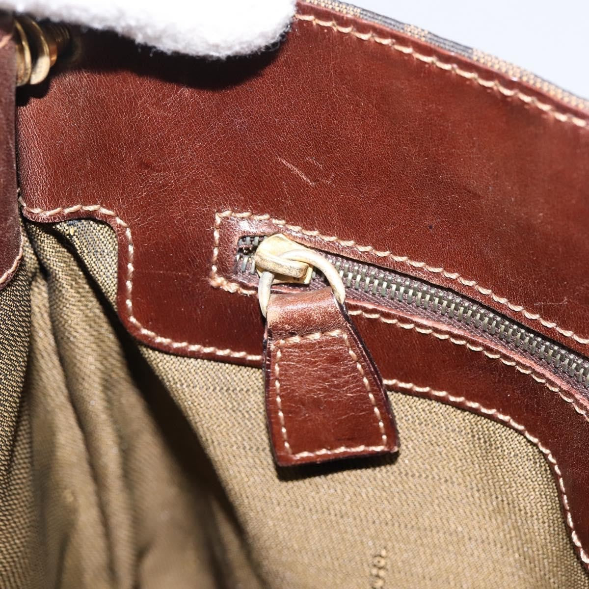 Fendi Shoulder Bag Zucca Brown Canvas Shoulder Bag Bag (Pre-Owned)
