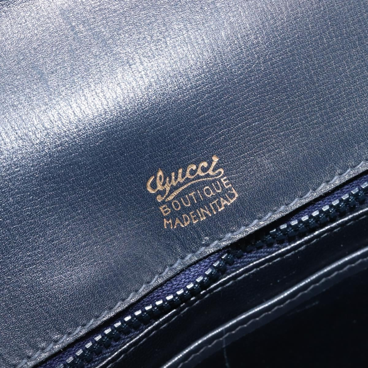 Gucci Shoulder Leather Navy Leather Shoulder Bag Bag (Pre-Owned)