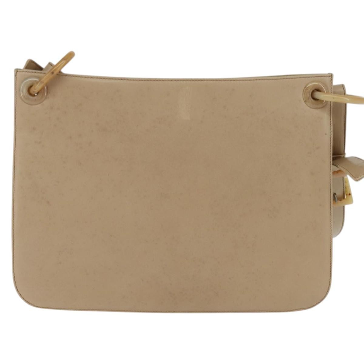 Prada Vintage Leather Beige Leather Shoulder Bag Bag (Pre-Owned)