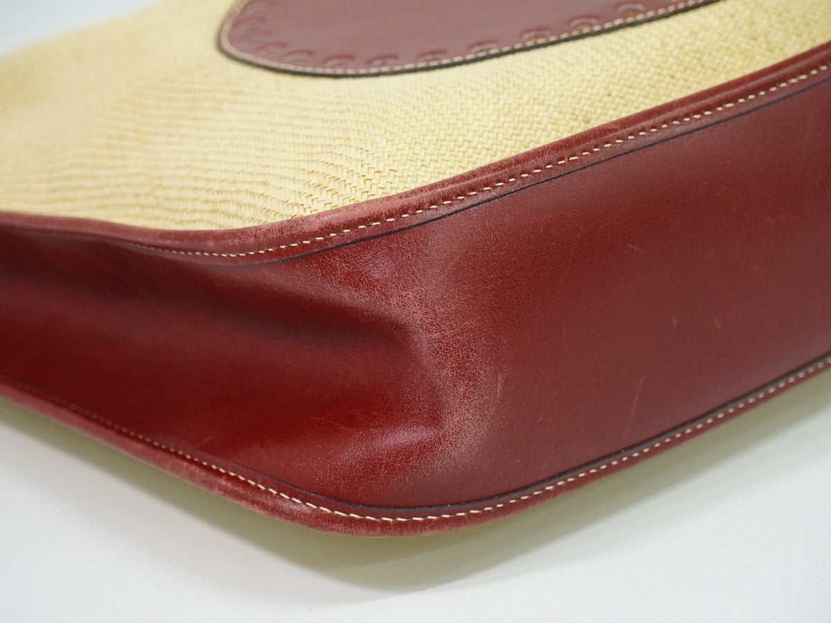 Hermes Evelyne Bag Gen I Panama Beige Leather Handbag (Pre-Owned)