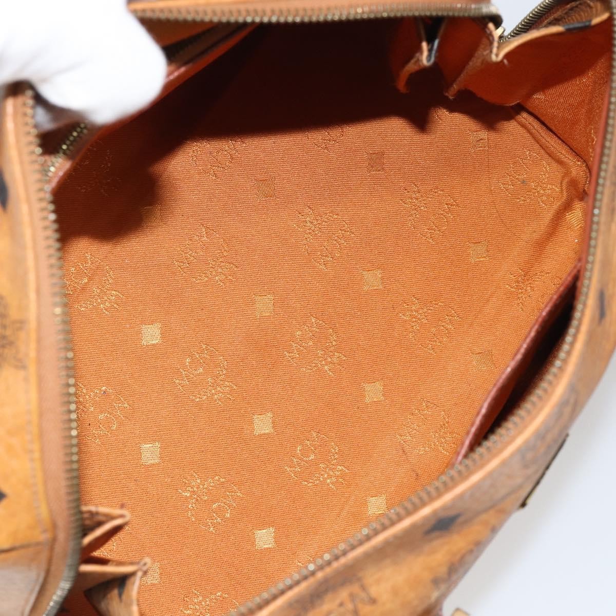 MCM Visetos Logogramme Leather Brown Leather Handbag (Pre-Owned)