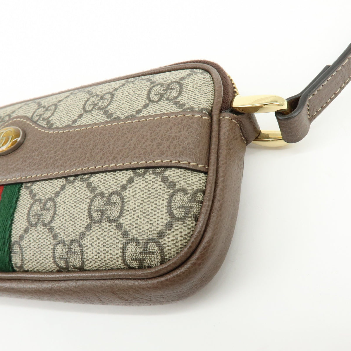 Gucci Ophidia Gg Coated Canvas Brown Leather Crossbody Bag Bag (Pre-Owned)
