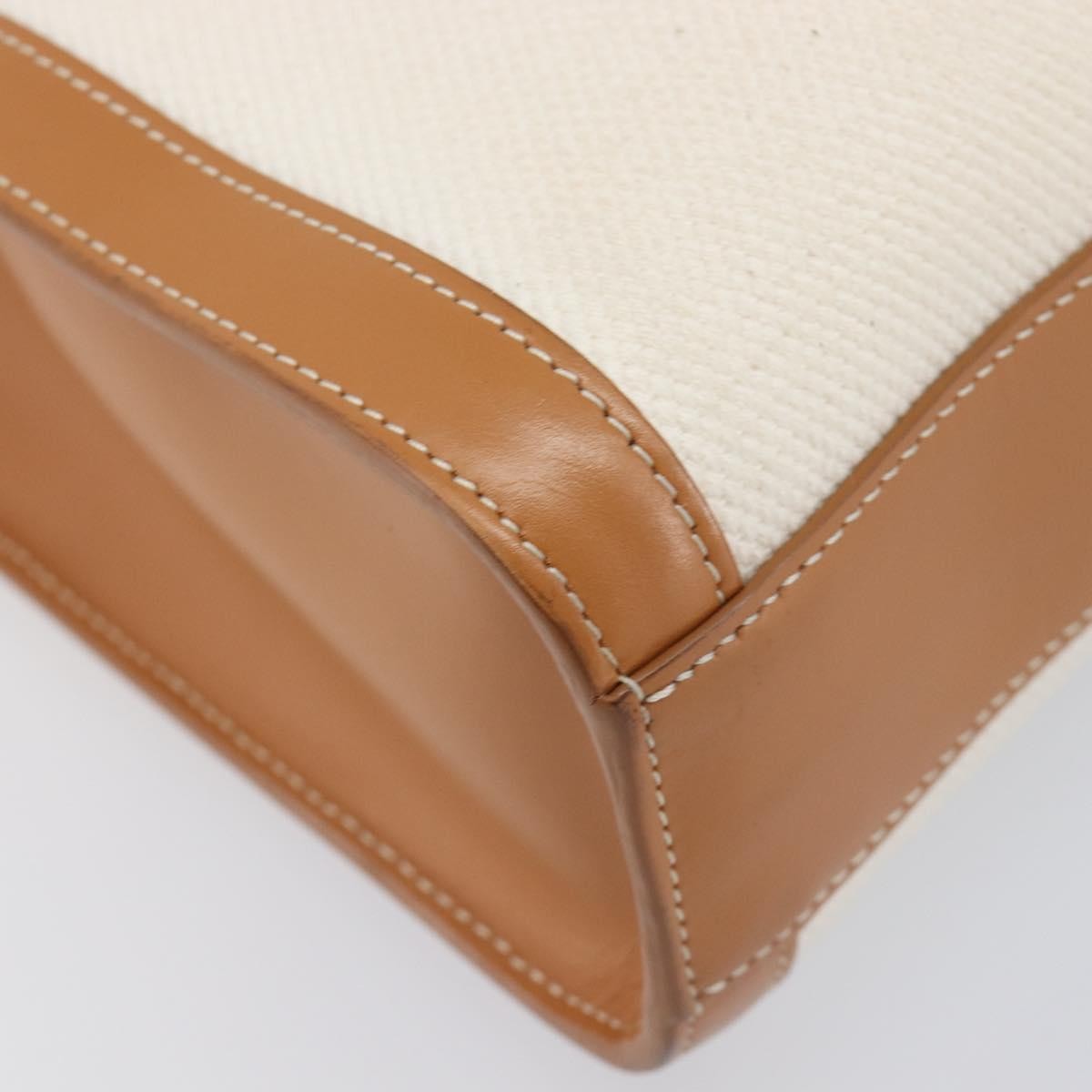 Celine Vertical Cabas Canvas With Leather Beige Canvas Tote Bag Bag (Pre-Owned)