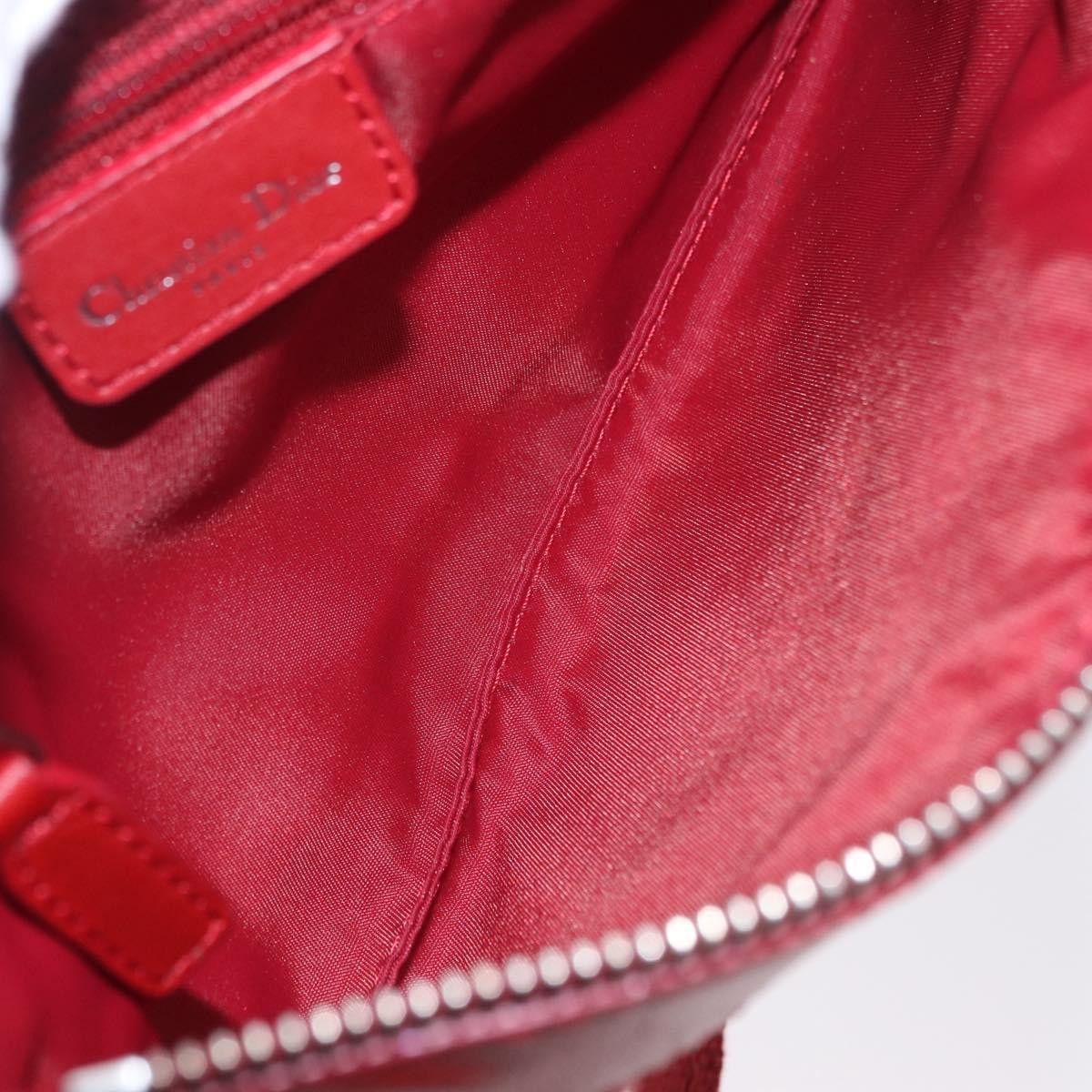 Christian Dior Vintage Street Chic Diorissimo Canvas With Leather Red Canvas Shoulder Bag Bag (Pre-Owned)