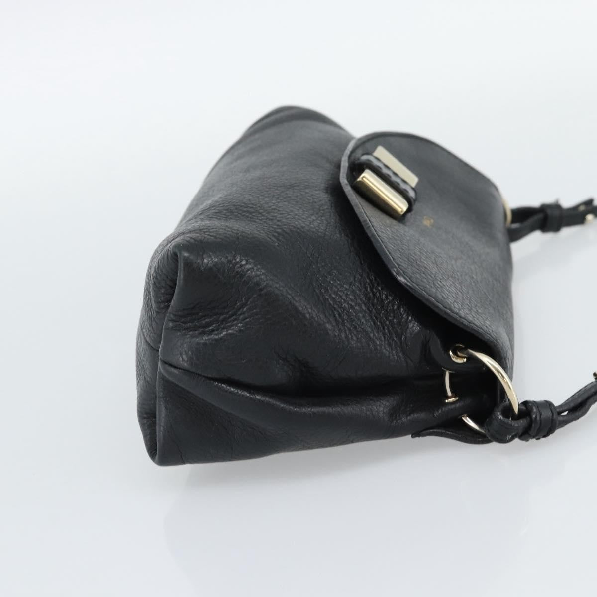 Chloe Lily Leather Black Leather Shoulder Bag Bag (Pre-Owned)