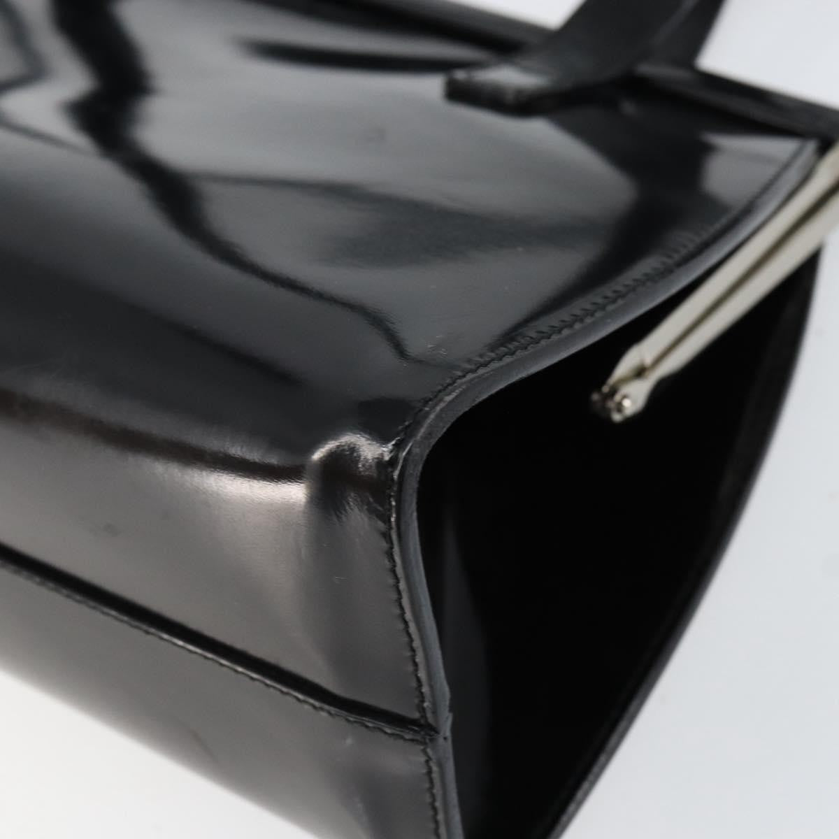 Salvatore Ferragamo Vintage Patent Leather Black Patent_Leather Tote Bag Bag (Pre-Owned)