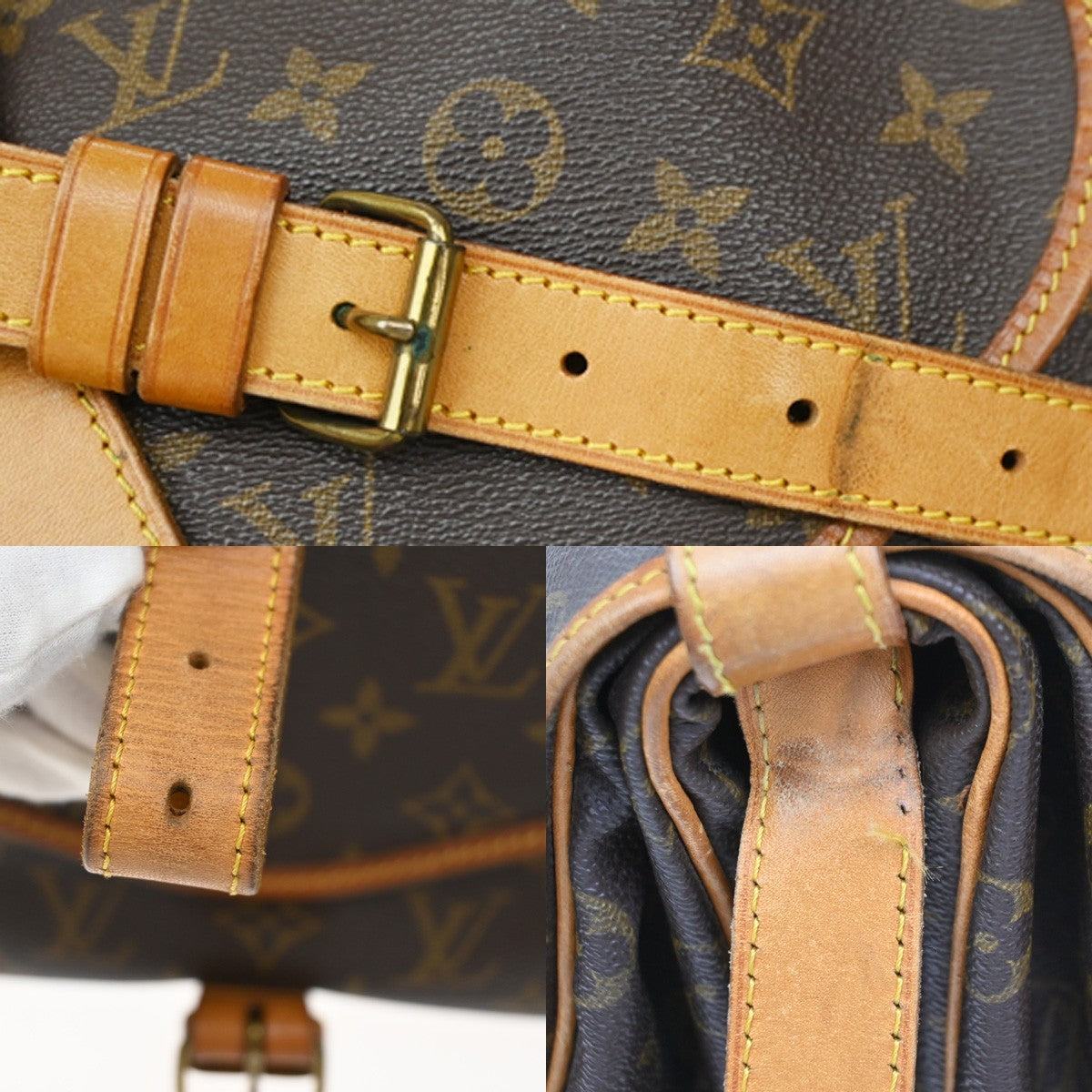 Louis Vuitton Saumur Monogram Brown Canvas Shoulder Bag Bag (Pre-Owned)