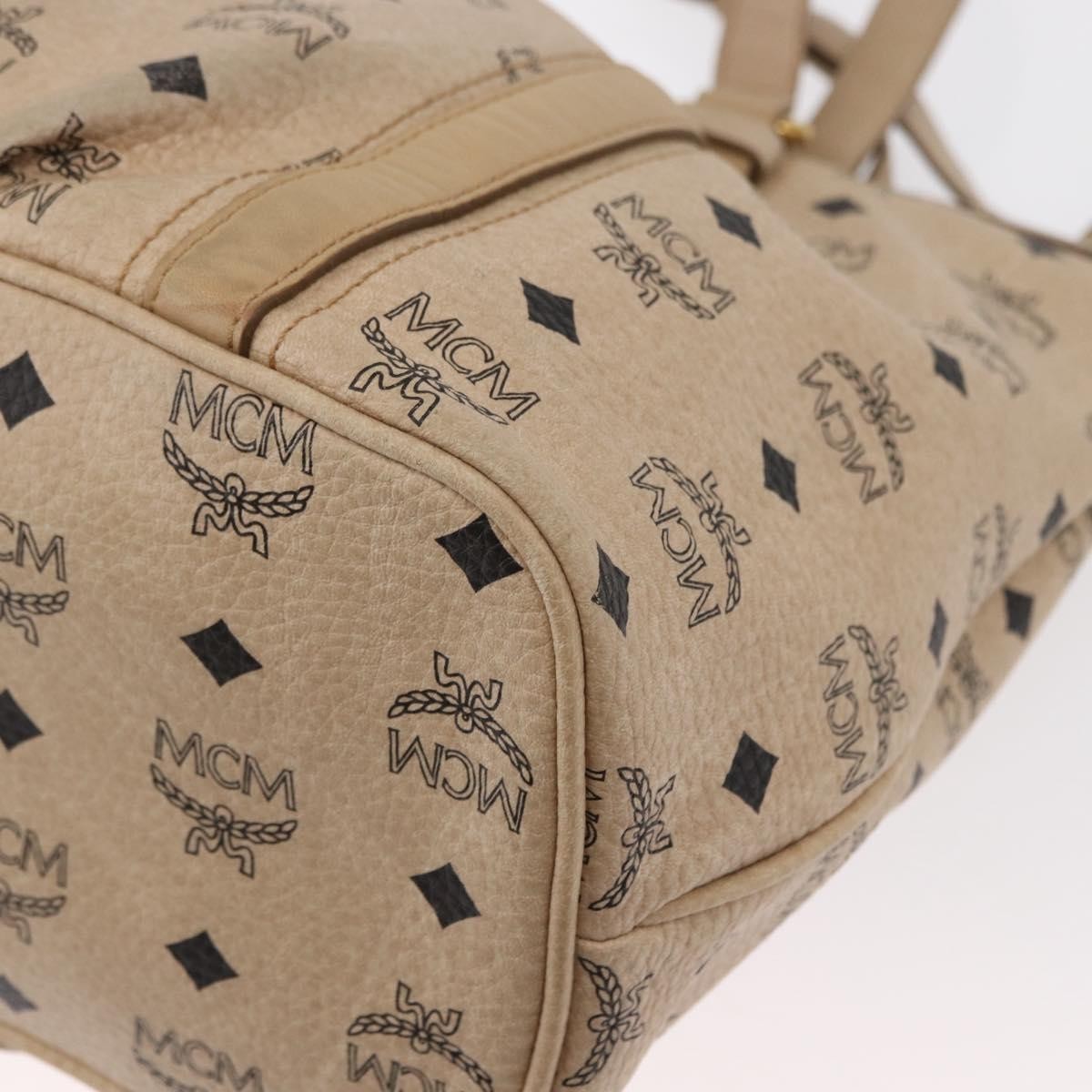 MCM Vintage Visetos Canvas Beige Pvc Tote Bag Bag (Pre-Owned)