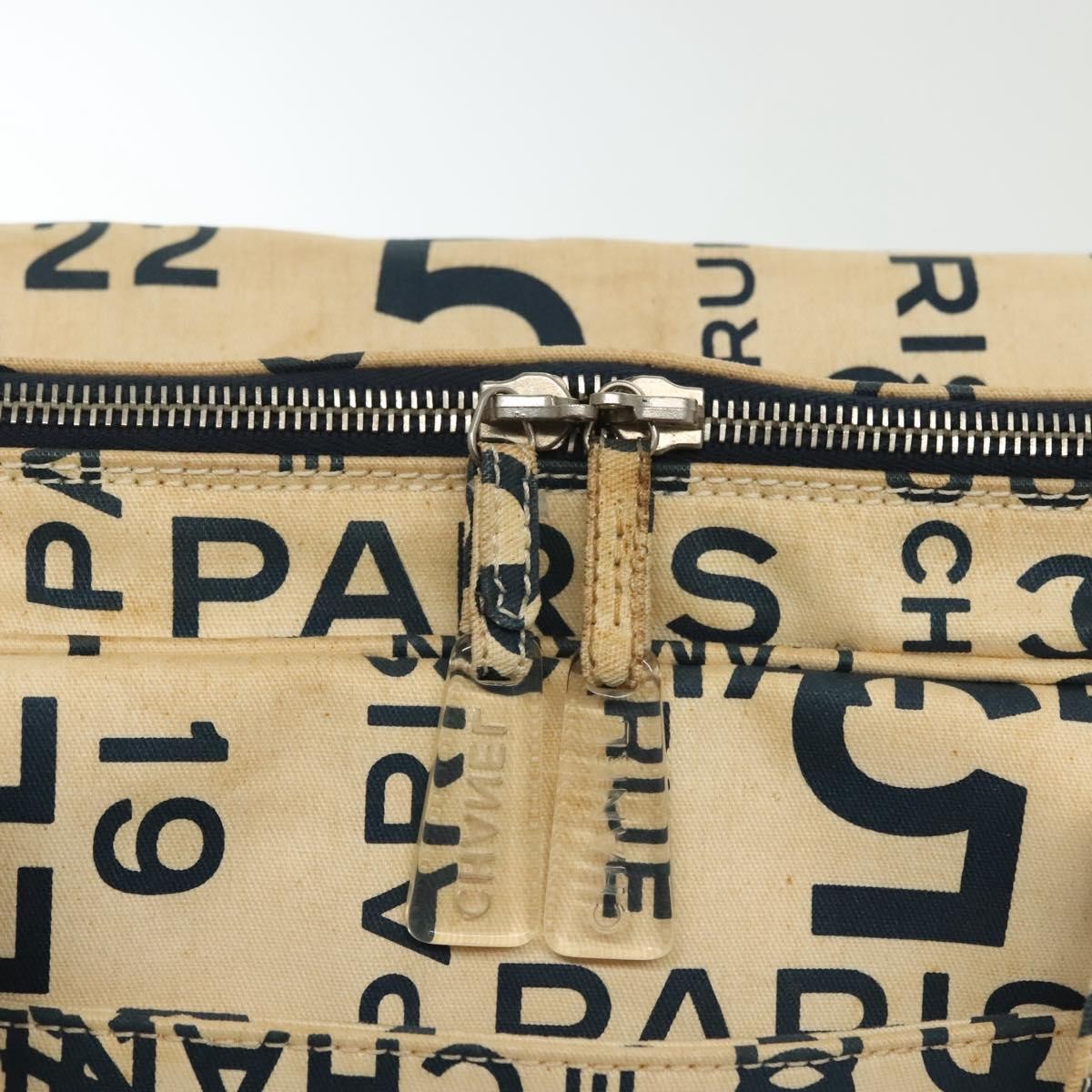 Chanel Cambon Canvas White Canvas Bag (Pre-Owned)