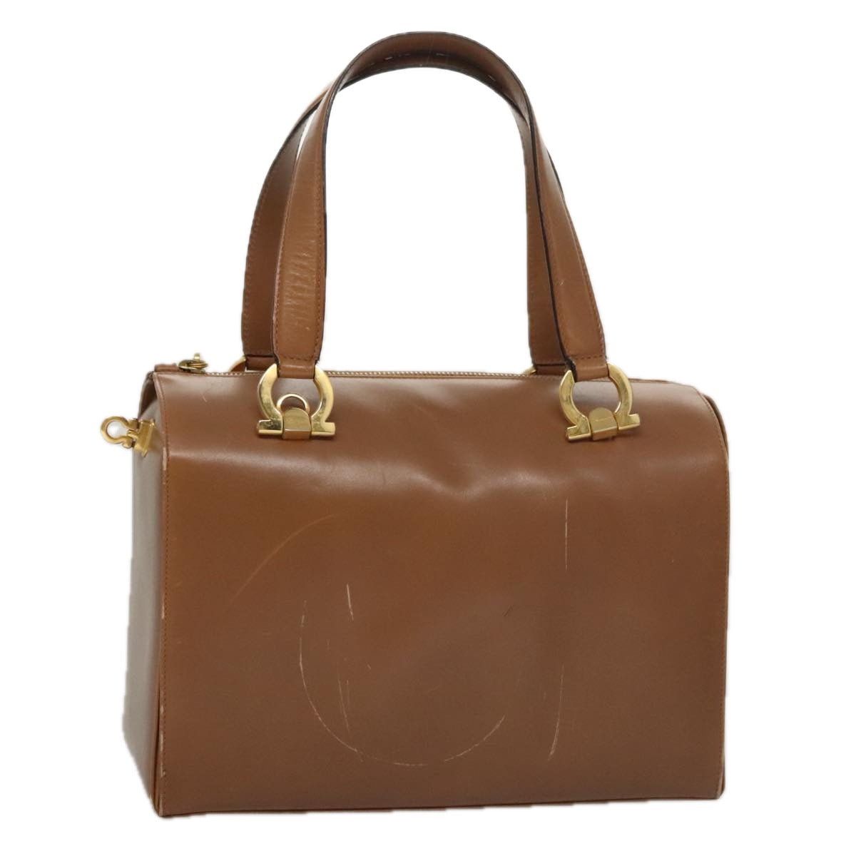 Salvatore Ferragamo Gancini Brown Leather Handbag (Pre-Owned)