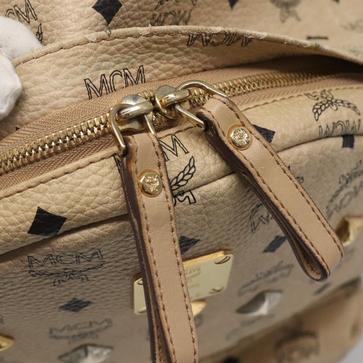 MCM Visetos Beige Canvas Backpack Bag (Pre-Owned)