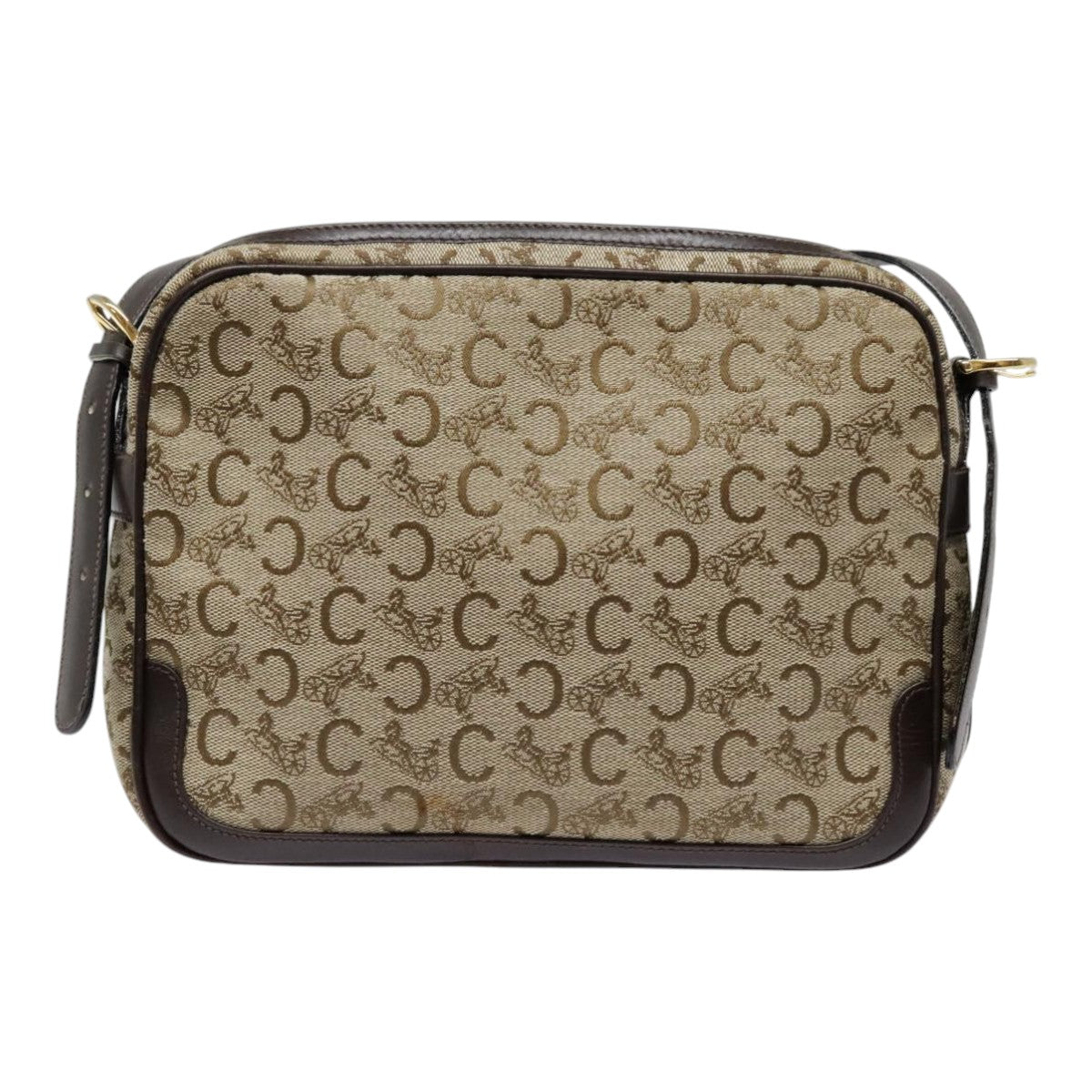 Céline C Brown Canvas Shoulder Bag (Pre-Owned)