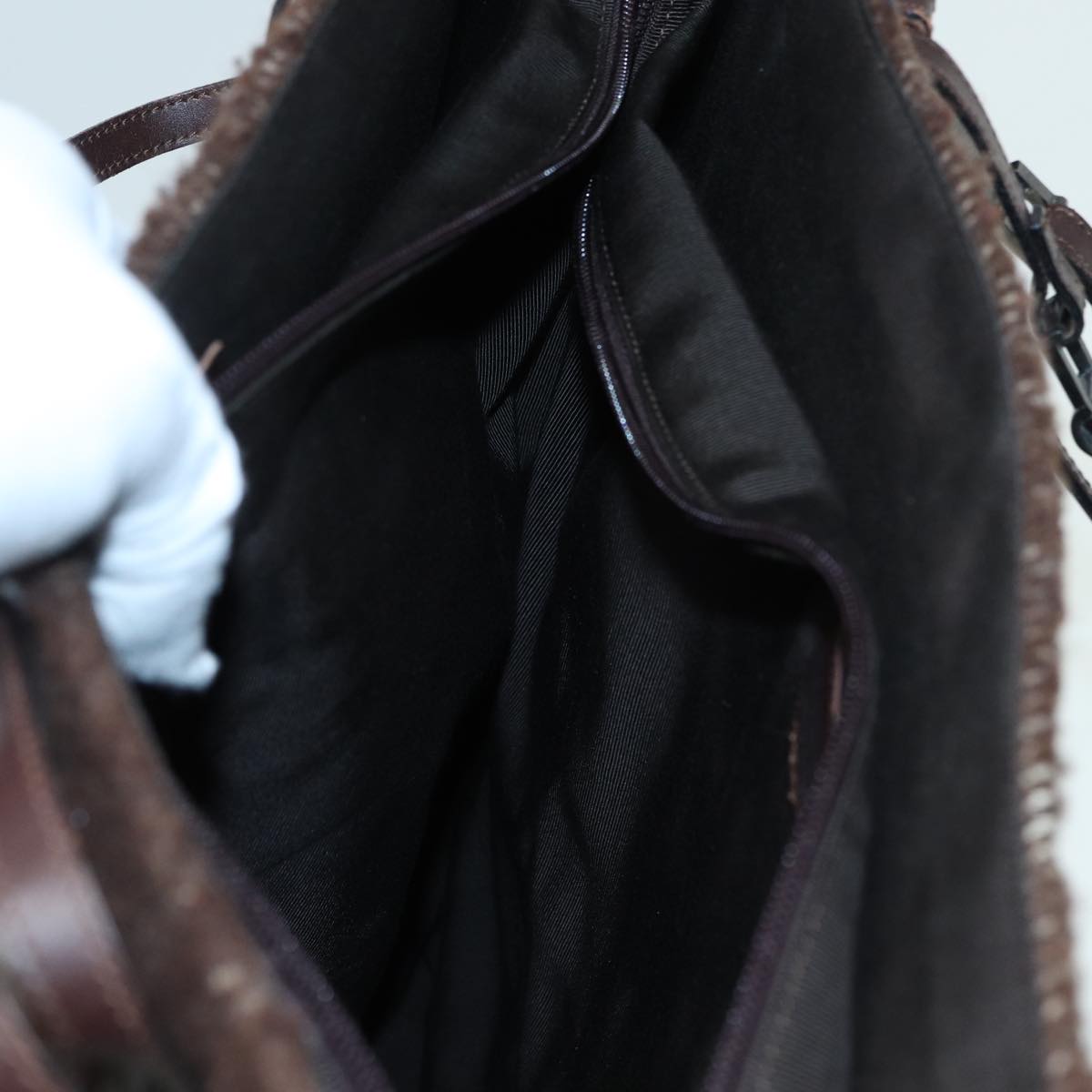 Chanel Logo Cc Brown Wool Tote Bag (Pre-Owned)