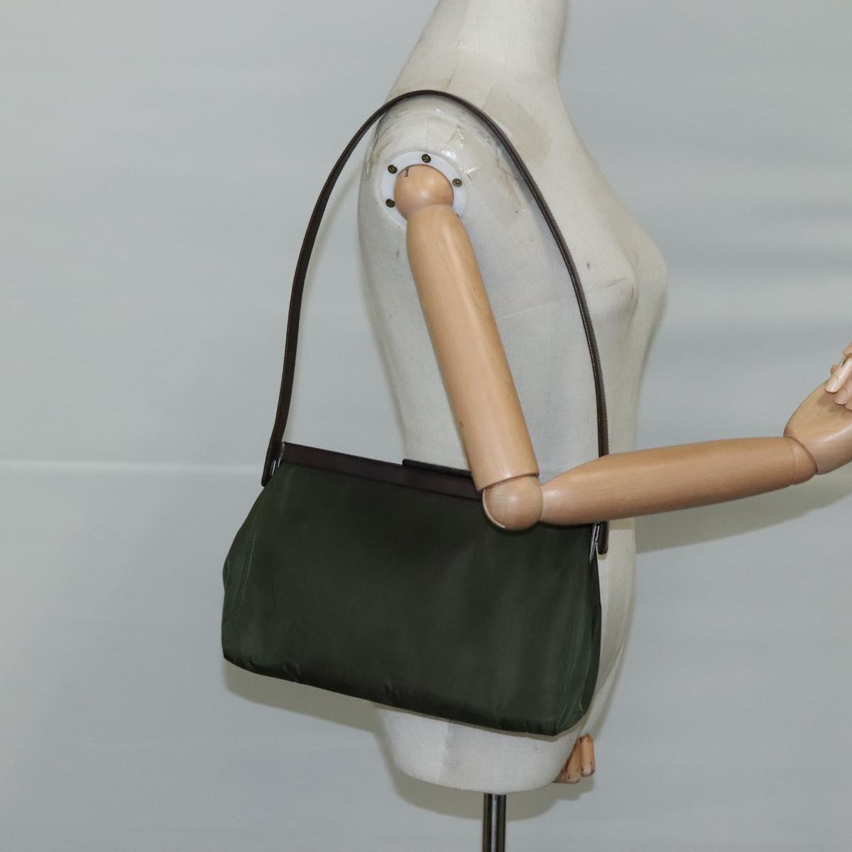 Prada Khaki Synthetic Shoulder Bag (Pre-Owned)