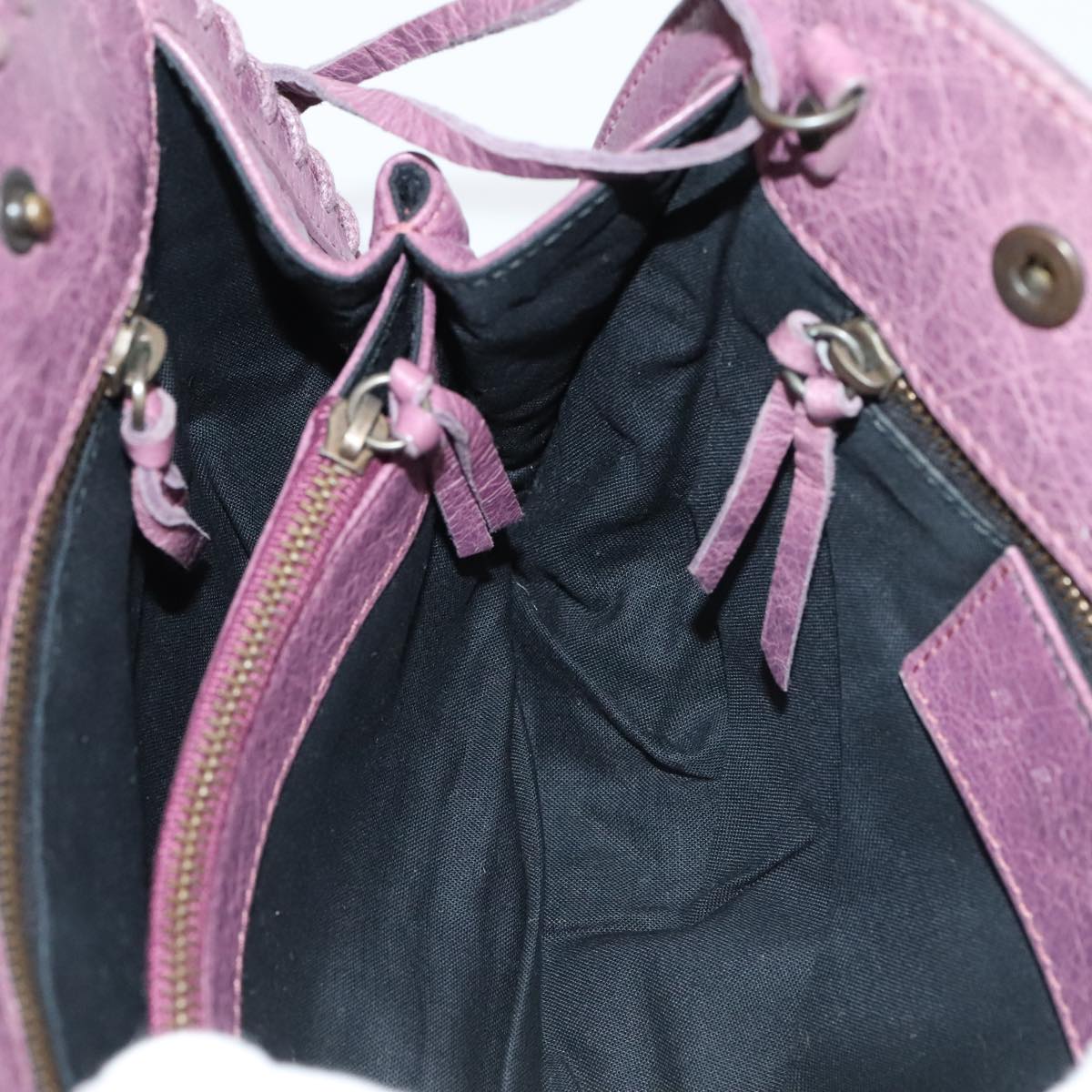 Balenciaga City Purple Leather Shoulder Bag (Pre-Owned)
