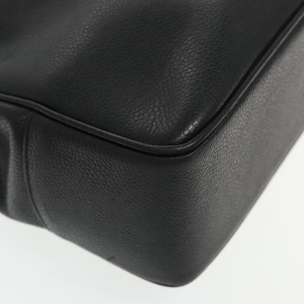 Chanel Logo Cc Black Leather Tote Bag (Pre-Owned)