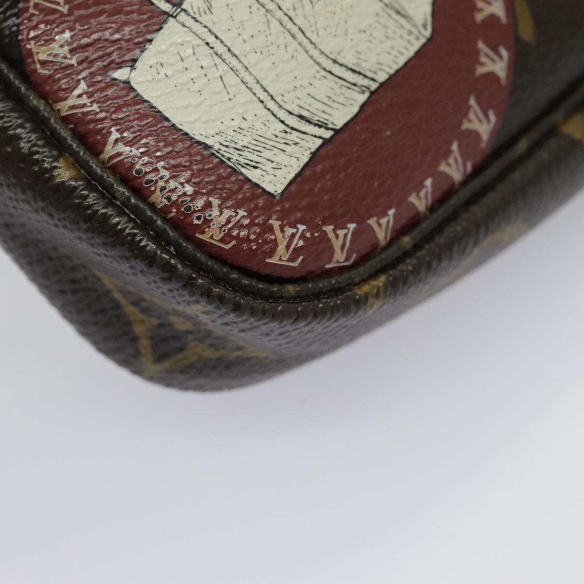 Louis Vuitton Pochette Accessoire Brown Canvas Clutch Bag (Pre-Owned)