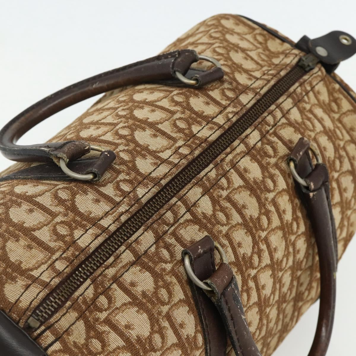 Christian Dior Vintage Trotter Canvas Brown Canvas Handbag (Pre-Owned)