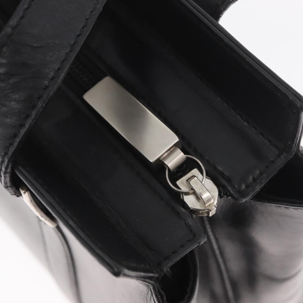 Salvatore Ferragamo Vintage Leather Black Leather Tote Bag Bag (Pre-Owned)