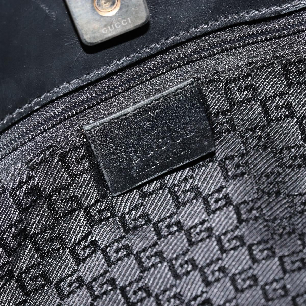 Gucci Vintage Tote Leather Black Leather Tote Bag Bag (Pre-Owned)