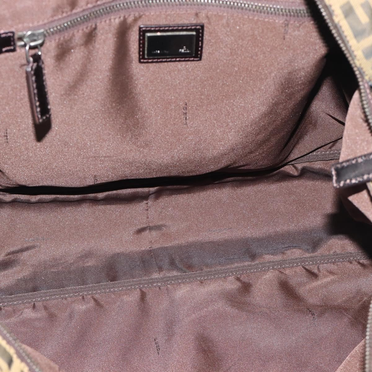 Fendi Vintage Zip Tote Zucca Canvas Khaki Canvas Tote Bag Bag (Pre-Owned)