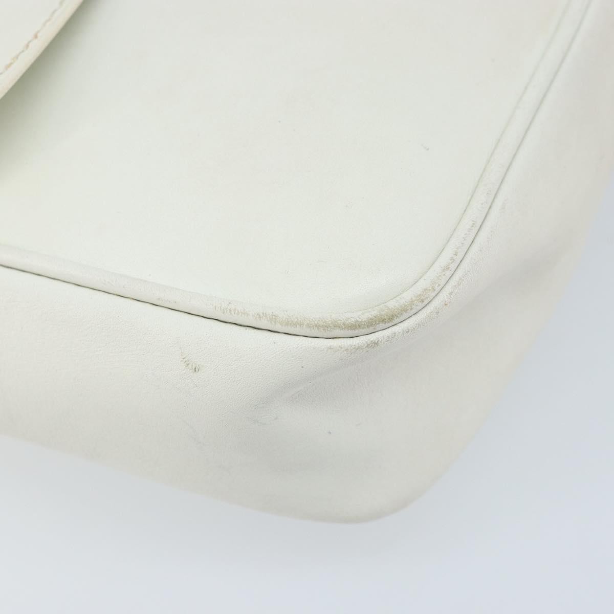 Celine Vintage Leather White Leather Shoulder Bag Bag (Pre-Owned)