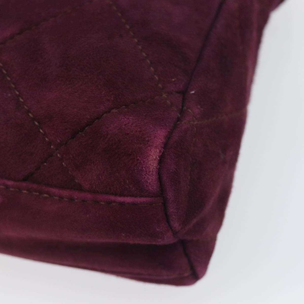 Prada Vintage Chain Flap Suede Burgundy Suede Shoulder Bag Bag (Pre-Owned)