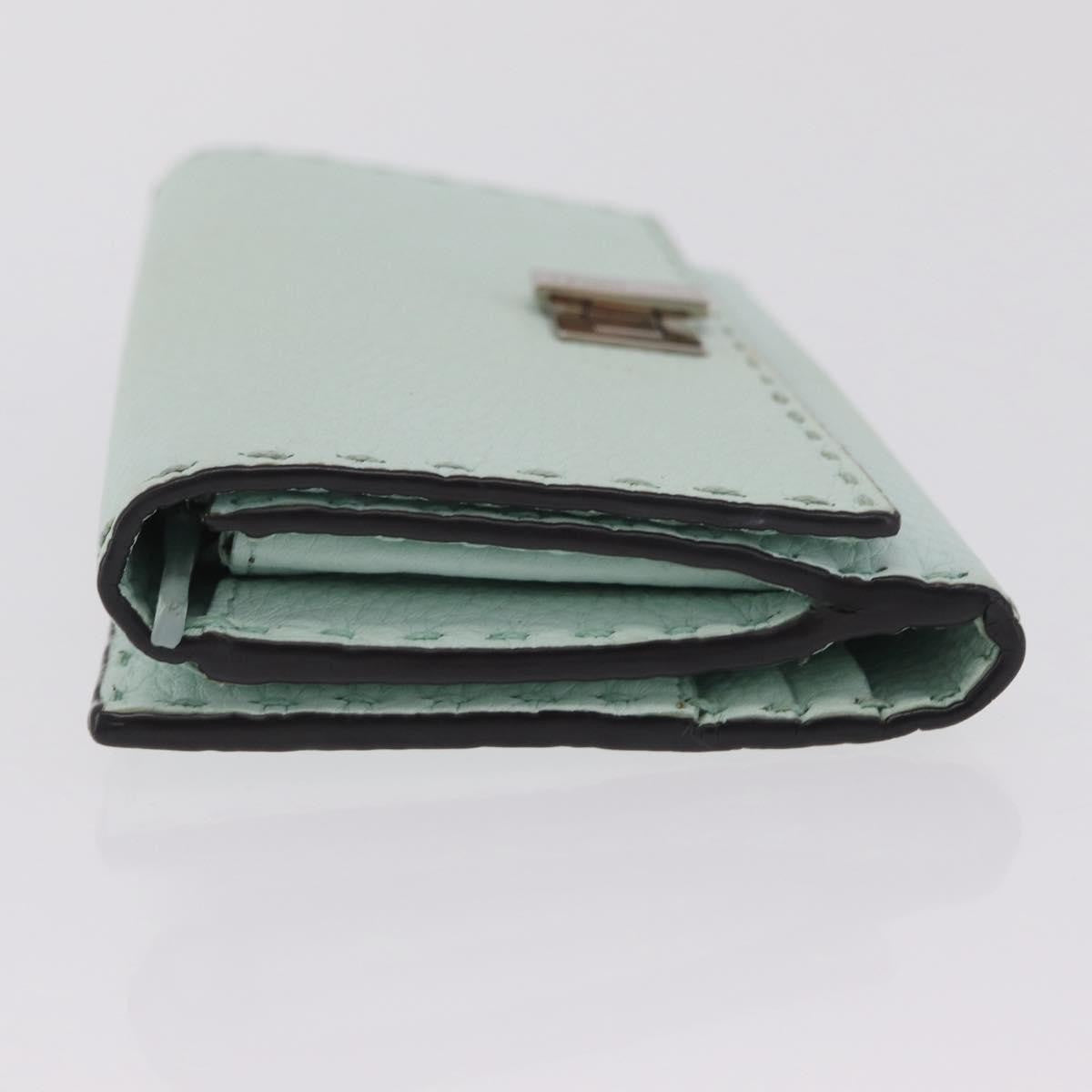 Fendi Selleria Peekaboo Leather Green Leather Wallets Accessory (Pre-Owned)