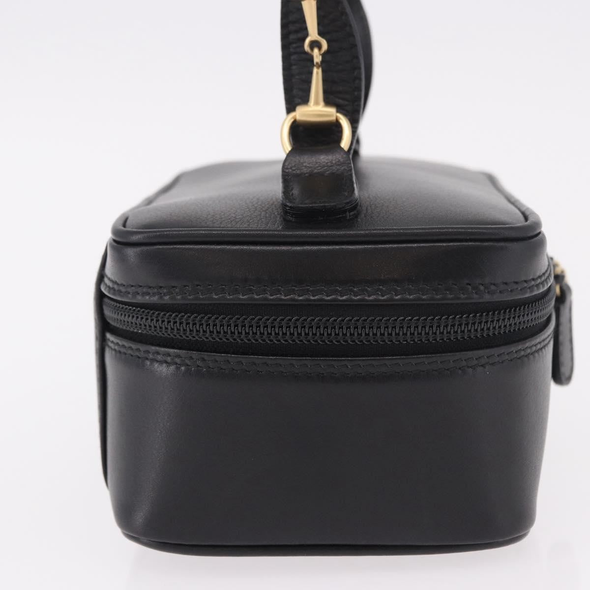 Gucci Horsebit Vanity Leather Black Leather Toiletry Case Accessory (Pre-Owned)